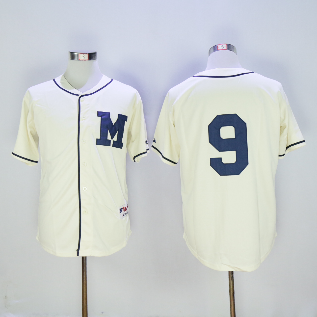 Men Milwaukee Brewers #9 Segura Cream 1913 MLB Jerseys